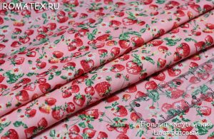 Ткань для одежды
 Поплин клубника цвет розовый